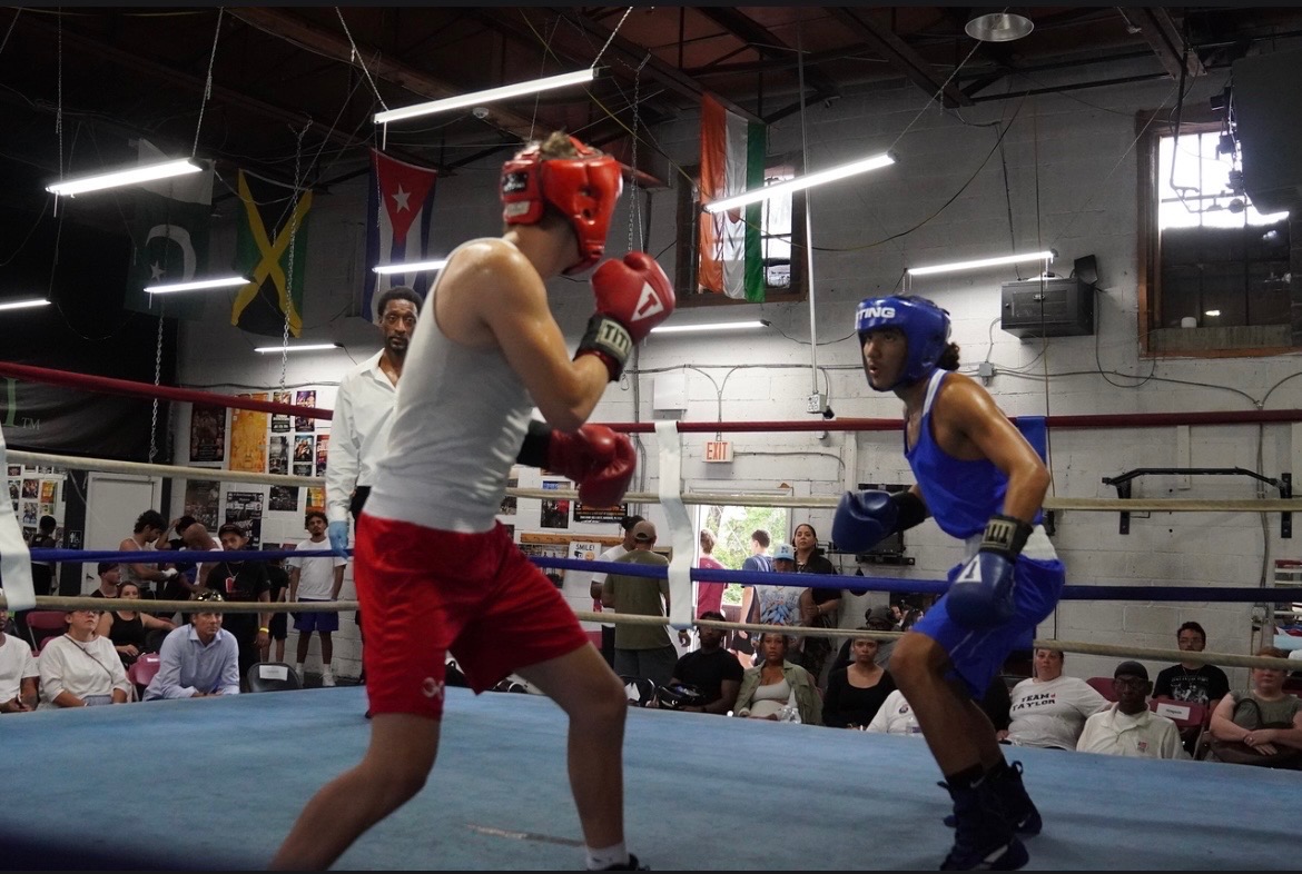 Andrew Waybright trading punches during an amateur bout