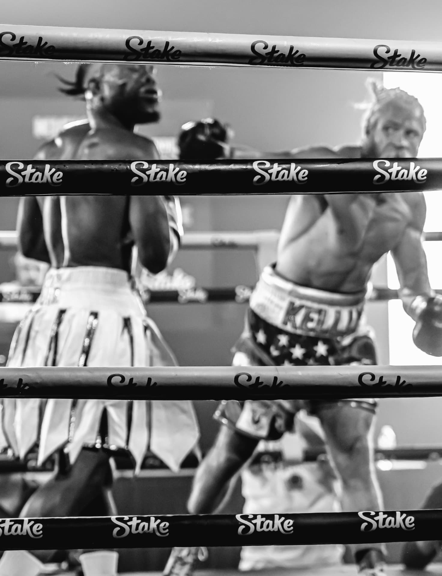 Brendan Kelly squaring off with his opponent in the ring