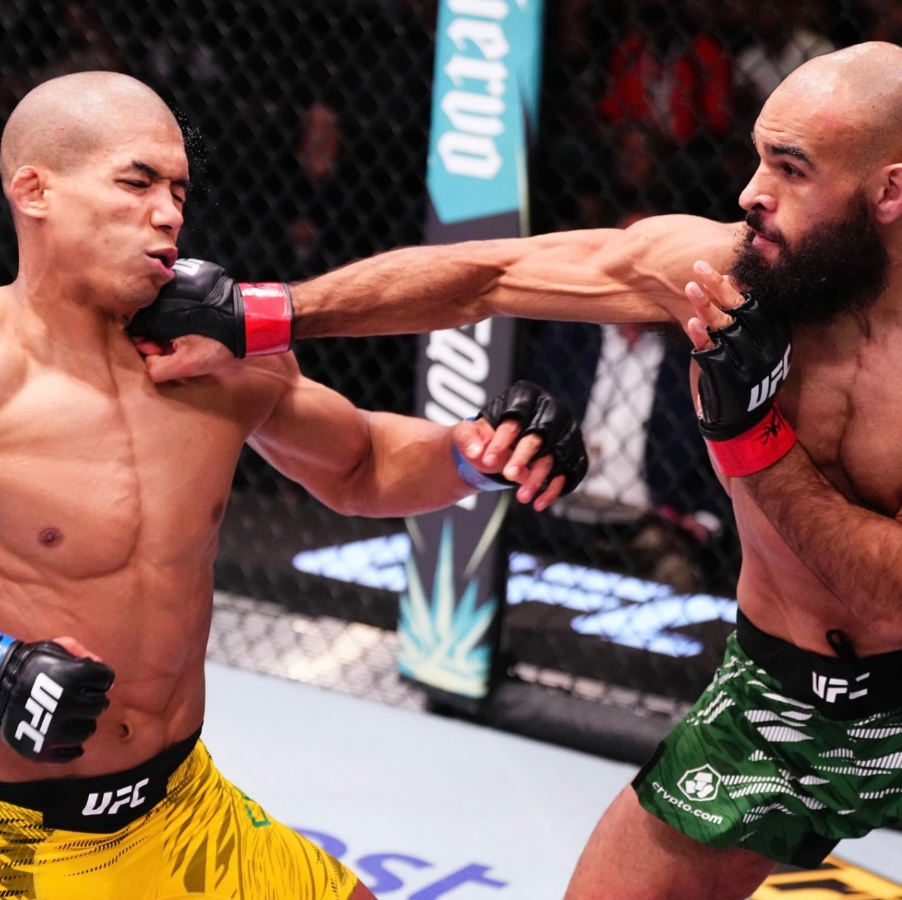 Gabriel Green landing a straight right hand in a UFC bout