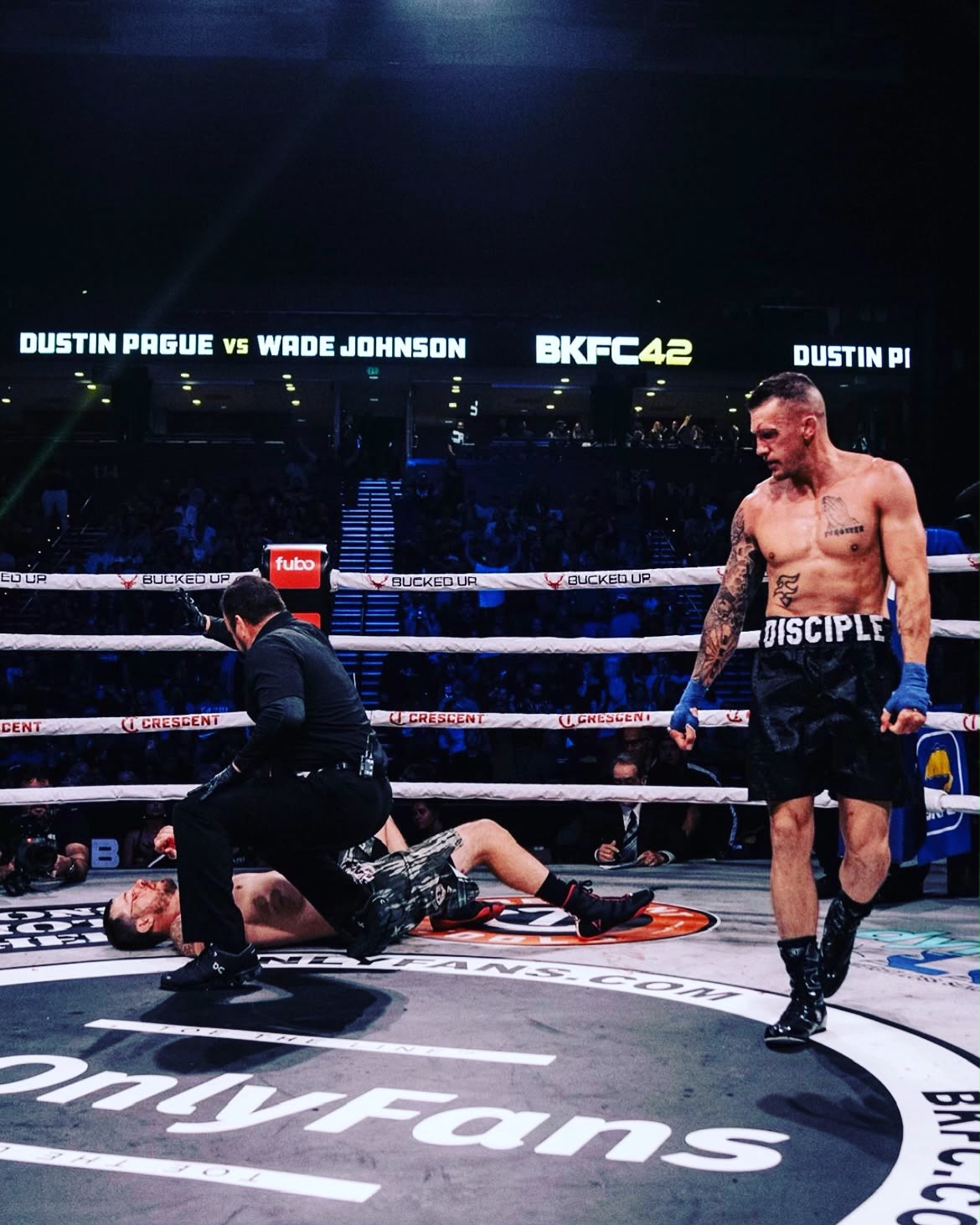 Dustin Pague after a BKFC knockout victory